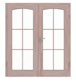 Frontansicht von Doppelflügeltür TE-20 Fichte astarm Massivholz mit Zarge