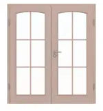 Frontansicht von Doppelflügeltür TE-20 Kiefer astarm Massivholz mit Zarge