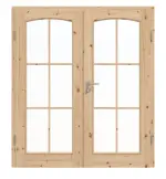 Frontansicht von Doppelflügeltür TE-20 Kiefer astig Massivholz mit Zarge