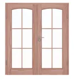 Frontansicht von Doppelflügeltür TE-20 Lärche Massivholz mit Zarge