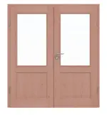 Frontansicht von Doppelflügeltür TE-23 Buche Massivholz mit Zarge