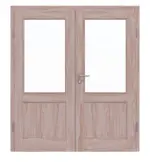 Frontansicht von Doppelflügeltür TE-23 Fichte astarm Massivholz mit Zarge