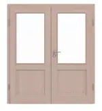 Frontansicht von Doppelflügeltür TE-23 Kiefer astarm Massivholz mit Zarge