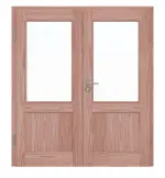 Frontansicht von Doppelflügeltür TE-23 Lärche Massivholz mit Zarge