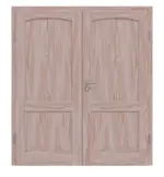 Frontansicht von Doppelflügeltür TE-27 Fichte astarm Massivholz mit Zarge