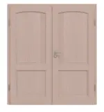 Frontansicht von Doppelflügeltür TE-27 Kiefer astarm Massivholz mit Zarge