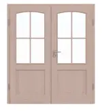 Frontansicht von Doppelflügeltür TE-29 Kiefer astarm Massivholz mit Zarge