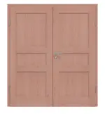 Frontansicht von Doppelflügeltür TE-3 Buche Massivholz mit Zarge