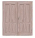 Frontansicht von Doppelflügeltür TE-4 Fichte astarm Massivholz mit Zarge