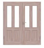Frontansicht von Doppelflügeltür TE-41 Fichte astarm Massivholz mit Zarge