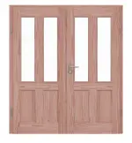 Frontansicht von Doppelflügeltür TE-41 Lärche Massivholz mit Zarge
