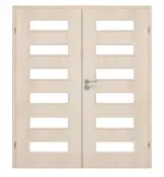 Frontansicht von CLASSEN Doppelflügeltür Tetyda M1 Akazie hell CPL mit Lichtausschnitt inkl. Zarge