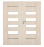 Frontansicht von CLASSEN Doppelflügeltür Tetyda M2 Akazie hell CPL mit Lichtausschnitt inkl. Zarge