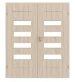 Frontansicht von CLASSEN Doppelflügeltür Tetyda M2 Eiche Sonoma 3D Look mit Lichtausschnitt inkl. Zarge