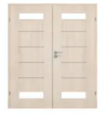 Frontansicht von CLASSEN Doppelflügeltür Tetyda M3 Akazie hell CPL mit Lichtausschnitt inkl. Zarge