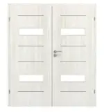 Frontansicht von CLASSEN Doppelflügeltür Tetyda M4 Norwegische Esche CPL mit Lichtausschnitt inkl. Zarge