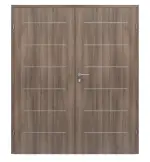 Frontansicht von CLASSEN Doppelflügeltür Tetyda M5 Esche Graphit Iridium inkl. Zarge 