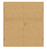 Frontansicht von Doppelflügeltür TG-1 quer Eiche astig Massivholz mit Zarge