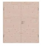 Frontansicht von Doppelflügeltür TG-1 quer Fichte astig Massivholz mit Zarge