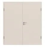 Frontansicht von Doppelflügeltür TG-1 quer Fichte astig weiß pigmentiert Massivholz mit Zarge