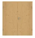 Frontansicht von Doppelflügeltür TG-1 Eiche astig Massivholz mit Zarge