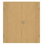 Frontansicht von Doppelflügeltür TG-1 Eiche astarm Massivholz mit Zarge