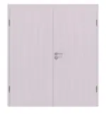 Frontansicht von Doppelflügeltür TG-1 Fichte astarm weiß pigmentiert Massivholz mit Zarge