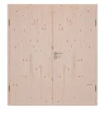 Frontansicht von Doppelflügeltür TG-1 Fichte astig Massivholz mit Zarge