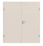 Frontansicht von Doppelflügeltür TG-1 Fichte astig weiß pigmentiert Massivholz mit Zarge