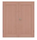 Frontansicht von Doppelflügeltür TM-1 Buche Massivholz mit Zarge