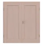 Frontansicht von Doppelflügeltür TM-1 Kiefer astarm Massivholz mit Zarge