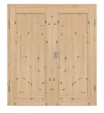 Frontansicht von Doppelflügeltür TM-1 Kiefer astig Massivholz mit Zarge