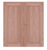 Frontansicht von Doppelflügeltür TM-1 Lärche Massivholz mit Zarge