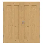 Frontansicht von Doppelflügeltür TM-10 Eiche astig Massivholz mit Zarge