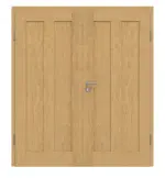 Frontansicht von Doppelflügeltür TM-10 Eiche astarm Massivholz mit Zarge