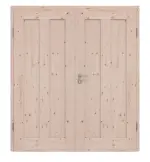 Frontansicht von Doppelflügeltür TM-10 Fichte astig Massivholz mit Zarge