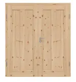 Frontansicht von Doppelflügeltür TM-10 Kiefer astig Massivholz mit Zarge