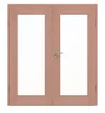 Frontansicht von Doppelflügeltür TM-12 Buche Massivholz mit Zarge