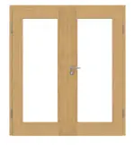 Frontansicht von Doppelflügeltür TM-12 Eiche astarm Massivholz mit Zarge
