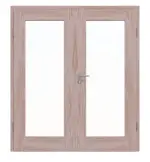 Frontansicht von Doppelflügeltür TM-12 Fichte astarm Massivholz mit Zarge