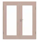 Frontansicht von Doppelflügeltür TM-12 Kiefer astarm Massivholz mit Zarge