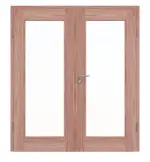 Frontansicht von Doppelflügeltür TM-12 Lärche Massivholz mit Zarge