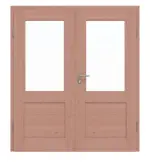 Frontansicht von Doppelflügeltür TM-16 Buche Massivholz mit Zarge