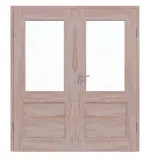 Frontansicht von Doppelflügeltür TM-16 Fichte astarm Massivholz mit Zarge