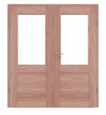 Frontansicht von Doppelflügeltür TM-16 Lärche Massivholz mit Zarge