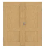 Frontansicht von Doppelflügeltür TM-2 Eiche astarm Massivholz mit Zarge