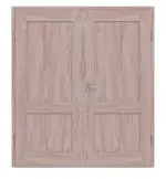 Frontansicht von Doppelflügeltür TM-2 Fichte astarm Massivholz mit Zarge