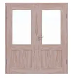 Frontansicht von Doppelflügeltür TM-21 Fichte astarm Massivholz mit Zarge