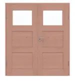 Frontansicht von Doppelflügeltür TM-31 Buche Massivholz mit Zarge