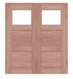 Frontansicht von Doppelflügeltür TM-31 Lärche Massivholz mit Zarge
